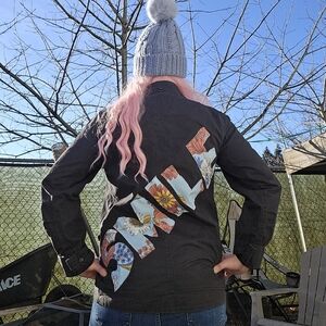 Customized Smile Gap Black Canvas Full Zip Utility Jacket